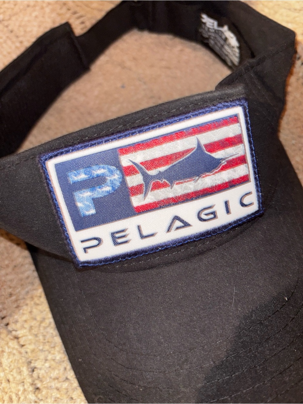 Pelagic Black Marlin American Flag Premium Visor One Size - Picture 2 of 5